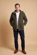 Men's Jacket Hooded Fleece Thermal in Army Green — primary studio