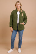 Women's Jacket Relaxed Fit in Army Green — primary studio