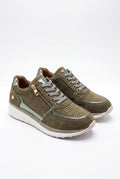Women Sneakers Adjustable Fit in Army Green — primary
