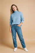 Women's Sweater Oversized Turtleneck in Baby Blue — studio