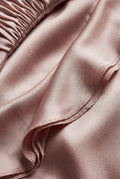 Baby Pink Cowl Neck Ruffle Evening Gown with Cross-back Straps - Photo 4