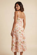 Baby Pink Floral Ruched Bust A-line Sundress with Front Slit - A-line sundresses - Photo 2