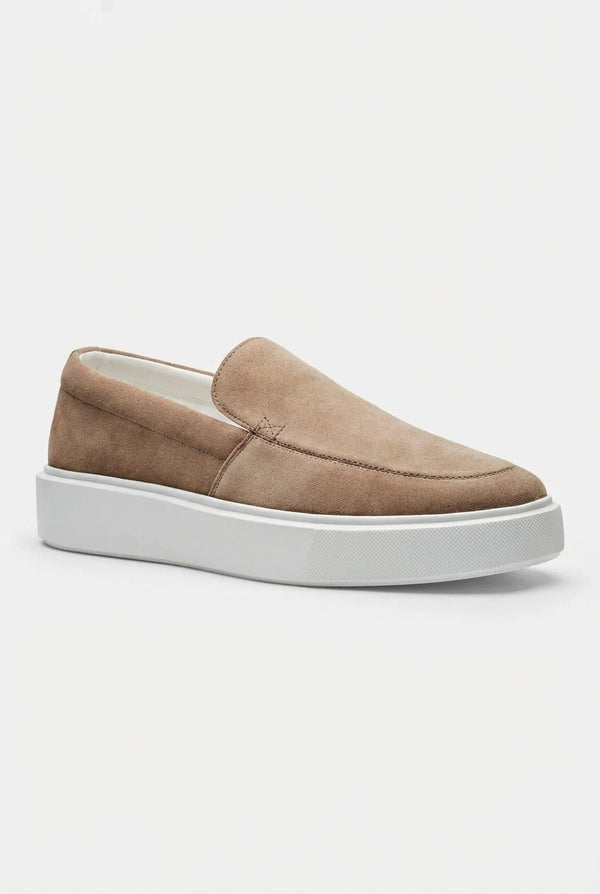 Beige Beige Chunky Lug Sole Loafers Almond Toe Slip-on - Photo 1