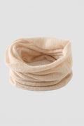 Cashmere Neck Gaiter in Beige — studio front