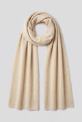 Cashmere Wrap Scarf in Beige — studio front