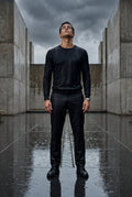 Black Classic Straight Leg Chino Trousers with Tailored Detailing - Photo 13