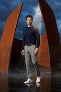 Gray Classic Straight Leg Chino Trousers with Tailored Detailing - Photo 15