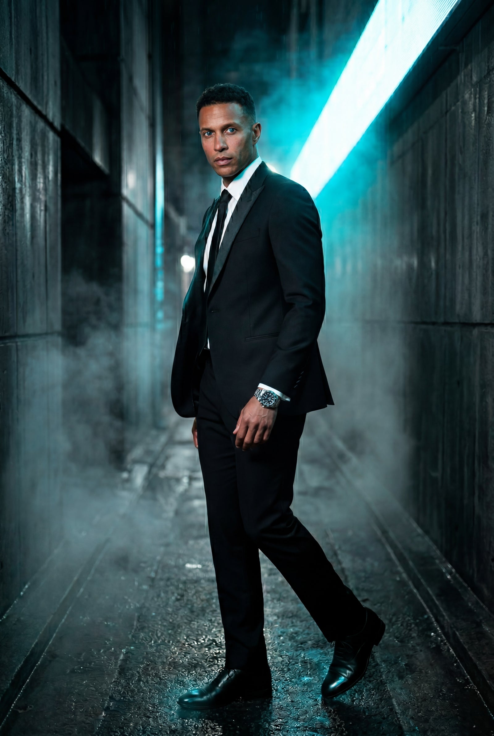 Black Contrasting Shawl Lapel Tuxedo Suit - Wedding suit - Photo 7