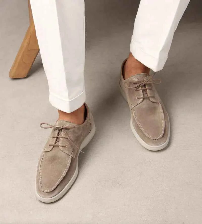 Lace-up Moc Toe Loafers with Contrasting Sole - Slip-on loafers - Photo 2