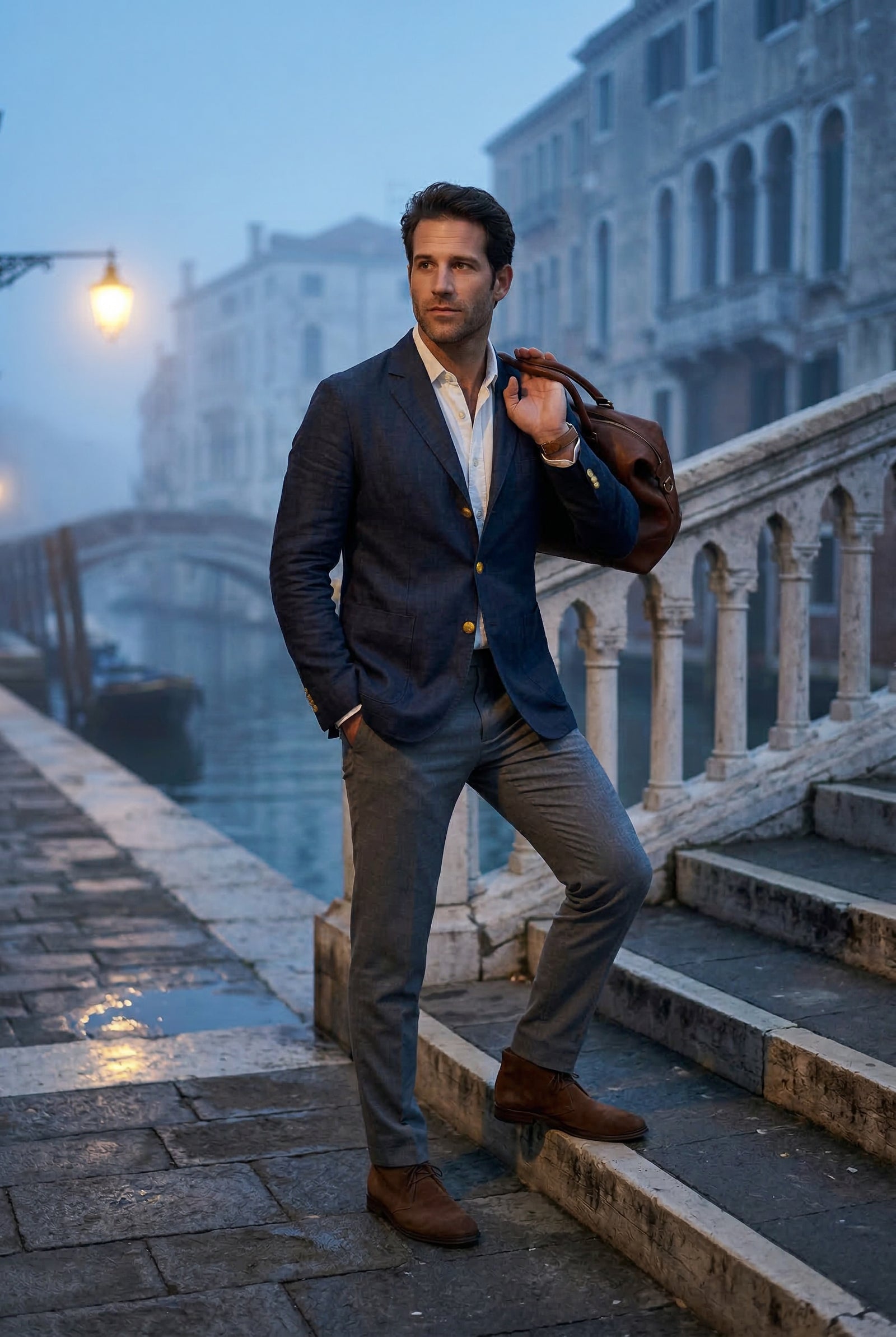 Navy Blue Lightweight Tailored Single-breasted Blazer - Tailored blazers - Photo 13