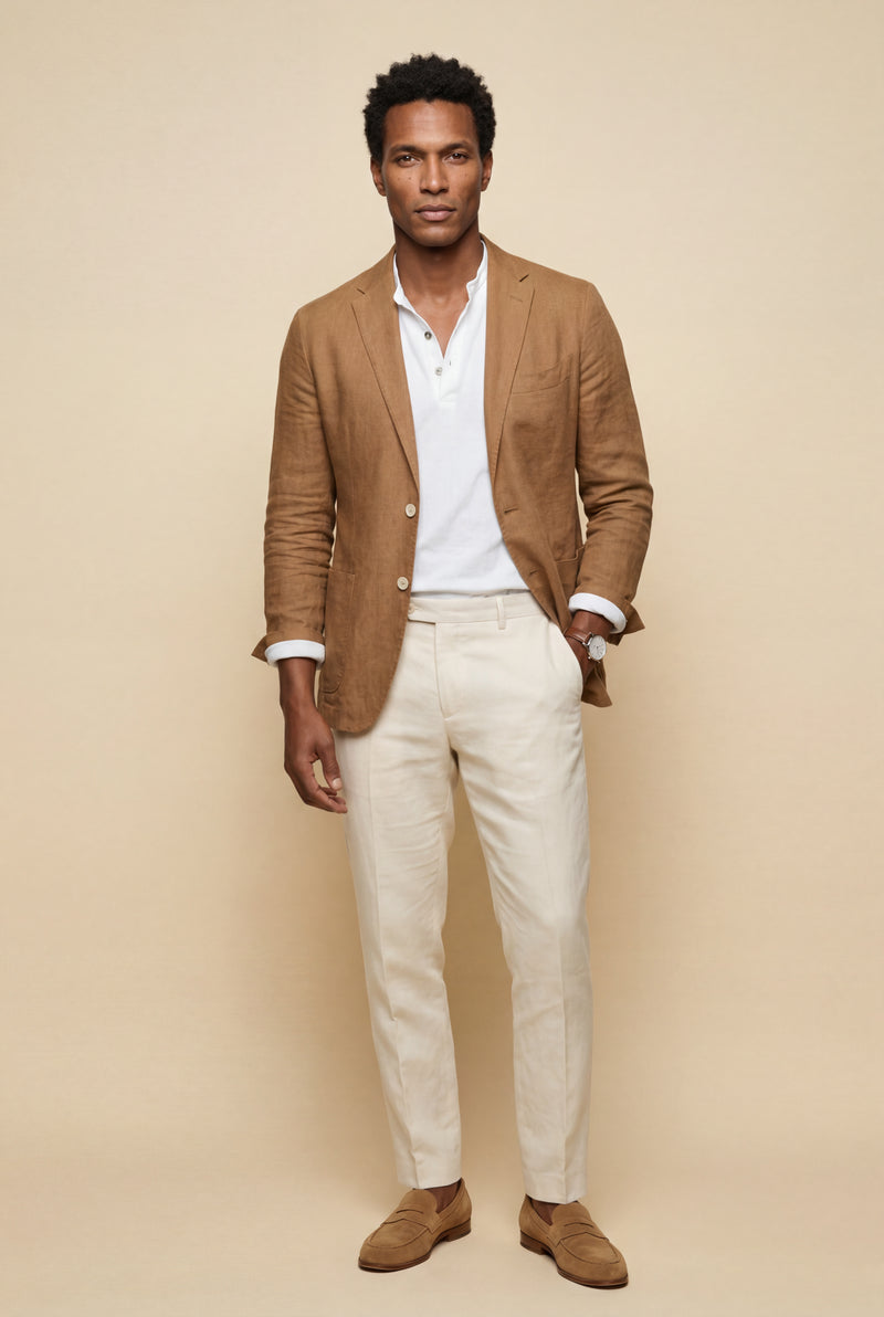 Camel Lightweight Tailored Single-breasted Blazer - Tailored blazers - Photo 3