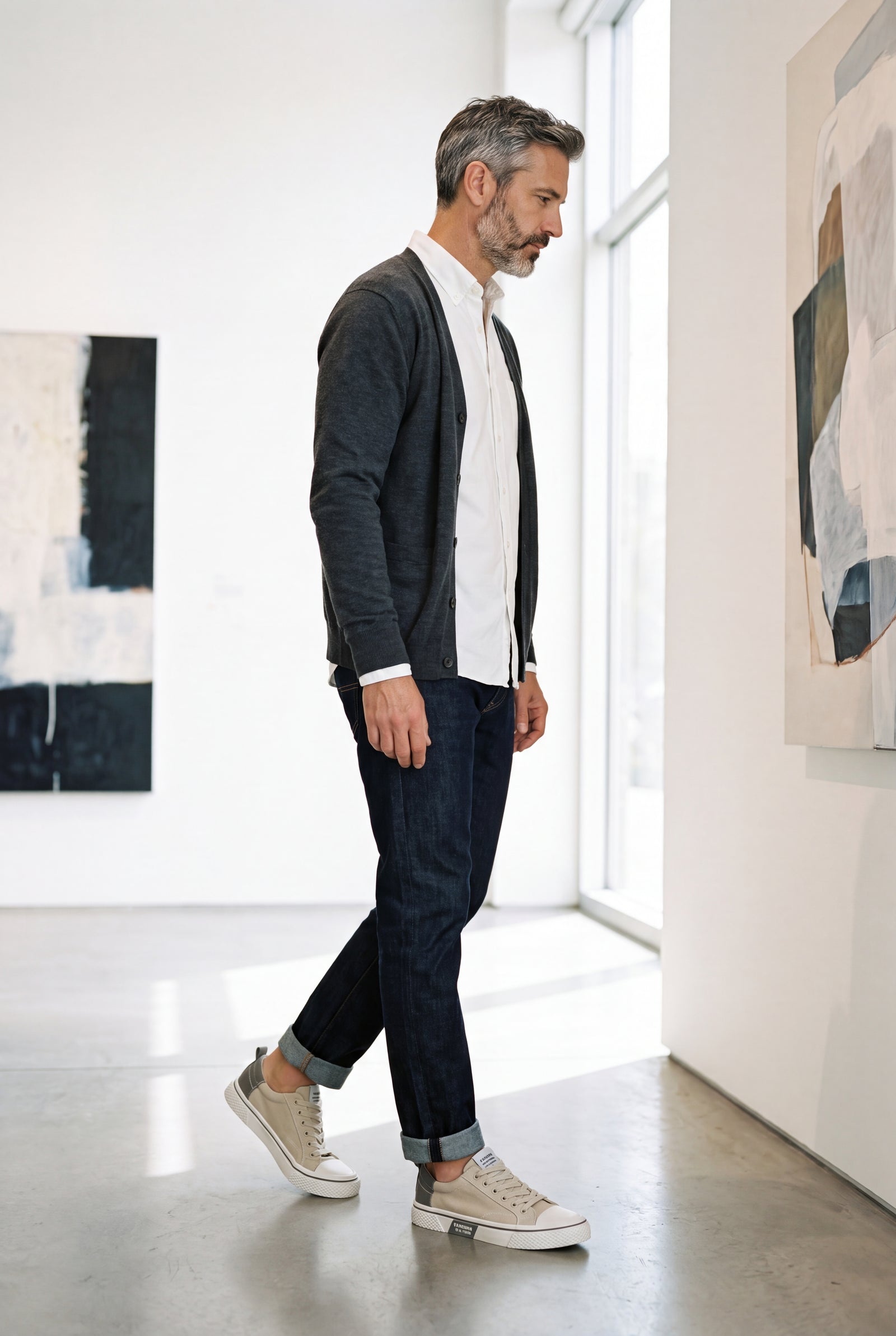 Men's Sneakers Classic Fit in Beige — secondary lifestyle