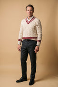 Men's Sweater Classic Fit in Beige — primary