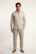 Beige Natural Beige Relaxed Fit Shirt and Trouser Set - Linen set - Photo 1