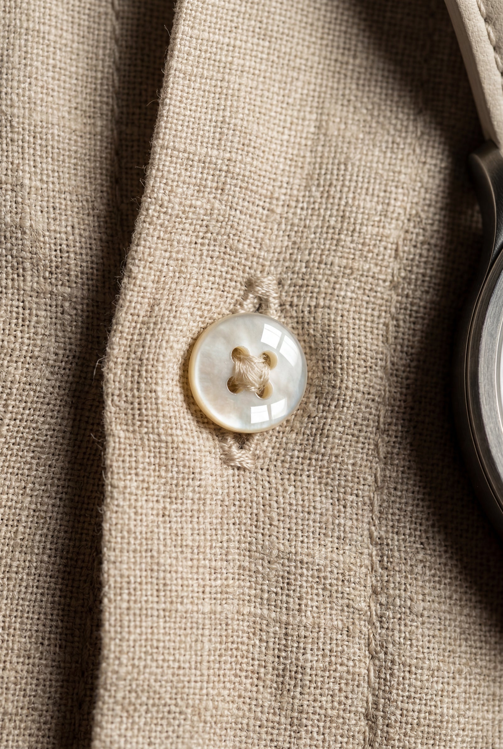 Beige Natural Beige Relaxed Fit Shirt and Trouser Set - Linen set - Photo 3