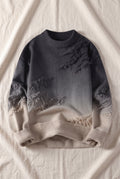 Ombre Gradient Knit Sweater in Beige — studio front