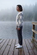 Light Gray Oversized Checkered Crewneck Chunky Sweater - Oversized sweater - Photo 15