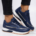 Perforated Metallic Trim Low-top Walking Sneakers - Photo 5
