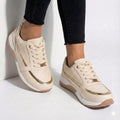 Perforated Metallic Trim Low-top Walking Sneakers - Photo 9