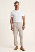 Beige Pleated Straight Leg Tailored Dress Trousers - Straight leg trousers - Photo 10