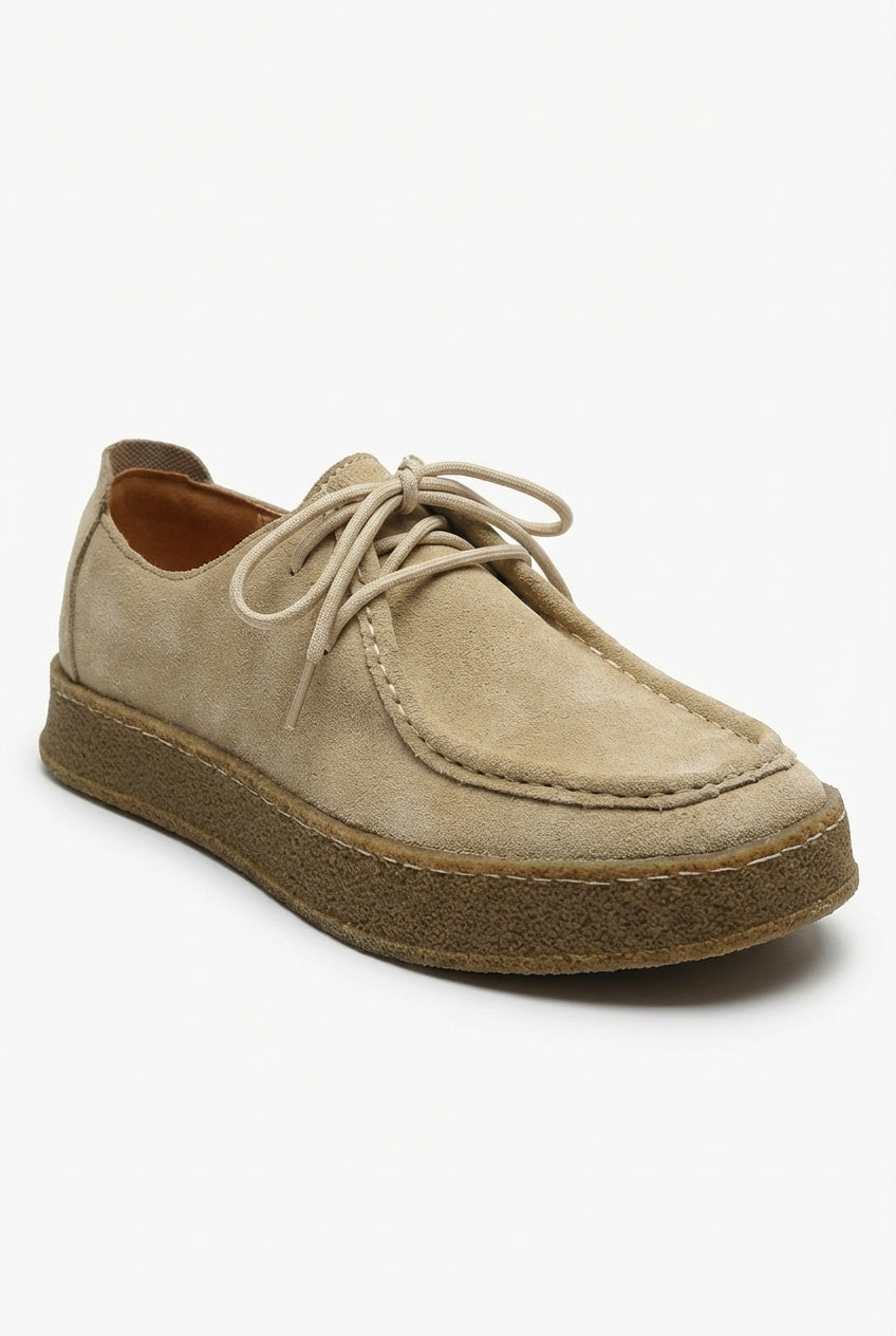 Structured Moc Toe Lace-up Casual Shoes - Photo 2
