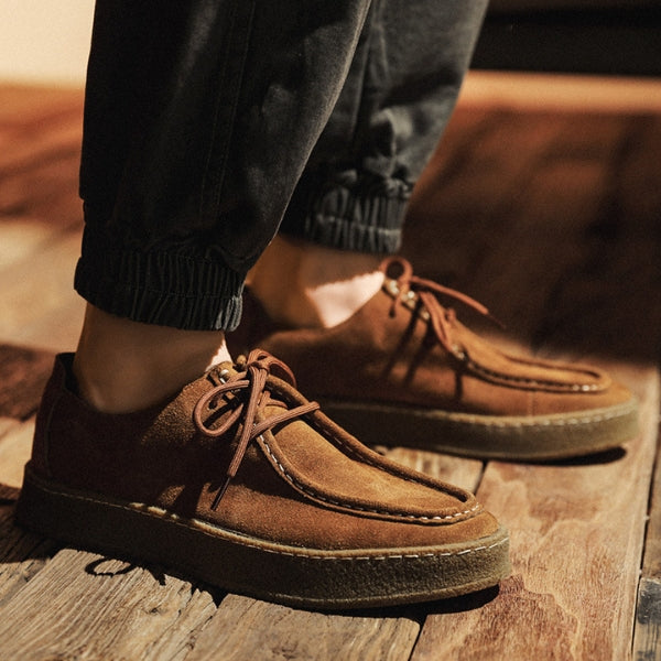 Structured Moc Toe Lace-up Casual Shoes - Photo 6