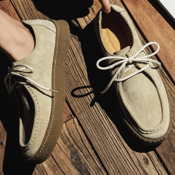 Structured Moc Toe Lace-up Casual Shoes - Photo 9