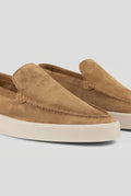 Suede Slip-On Sneaker in Beige — studio detail