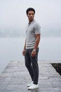 Gray Tailored Ribbed Short Sleeve Polo Shirt - Polo shirts - Photo 6