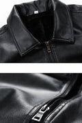 Vegan Leather Bomber Jacket in Beige — back