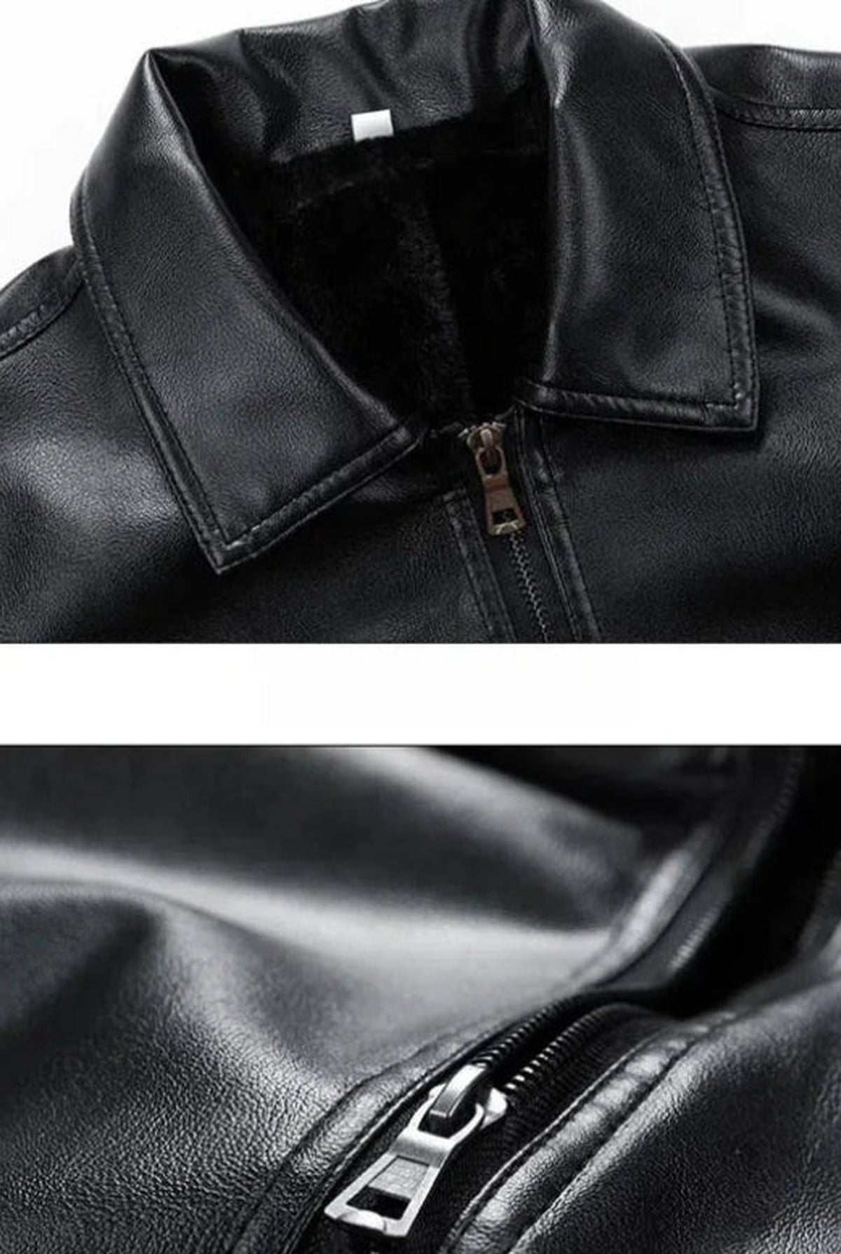 Vegan Leather Bomber Jacket in Beige — back