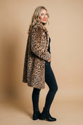 Women's Coat Leopard Print Slim Fit in Beige — primary studio