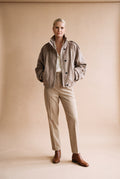 Women's Cropped Coat Stand Collar in Beige — studio primary