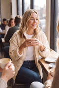 Women's Jacket Relaxed Fit in Beige — secondary lifestyle