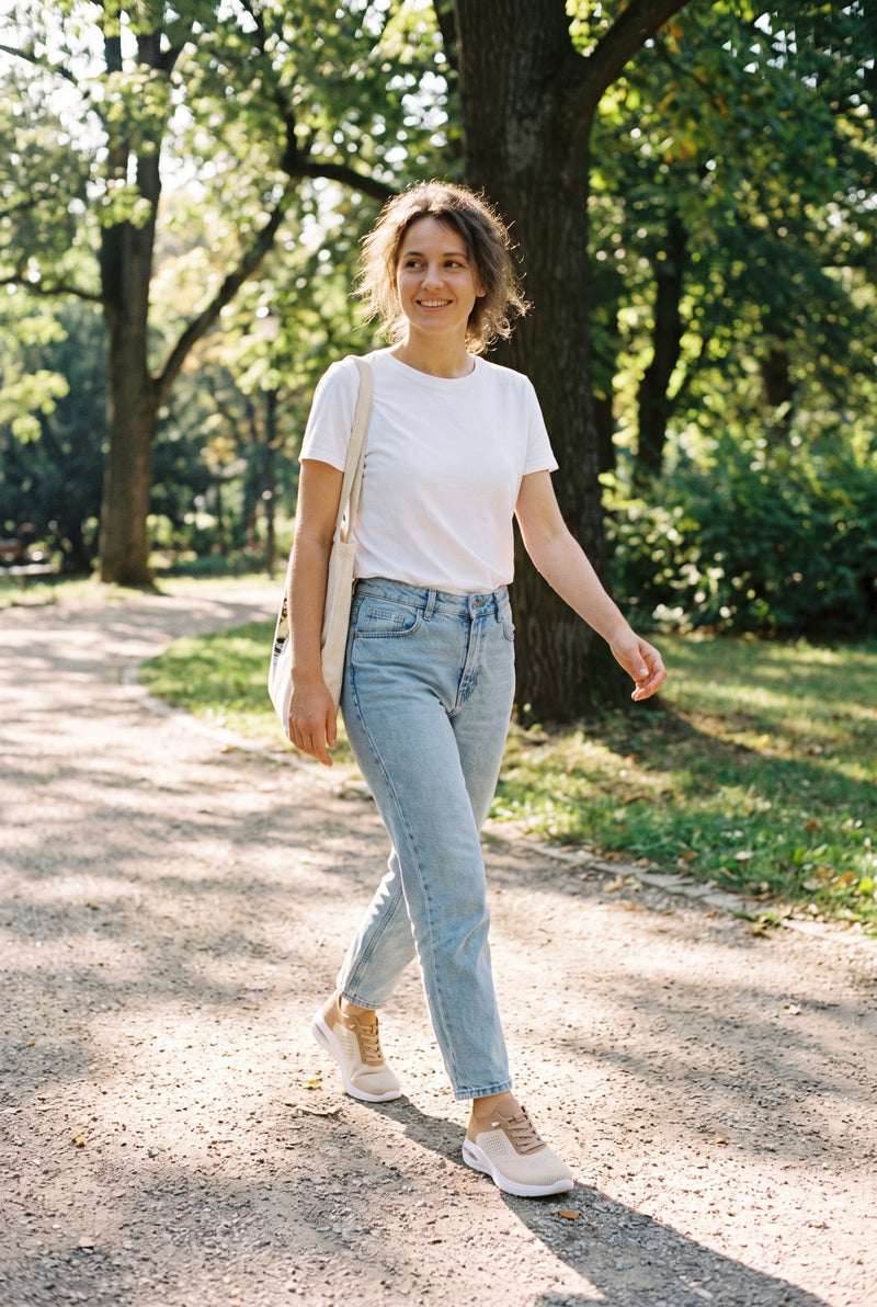 Women's Sneakers Comfort Fit in Beige — weekend stroll