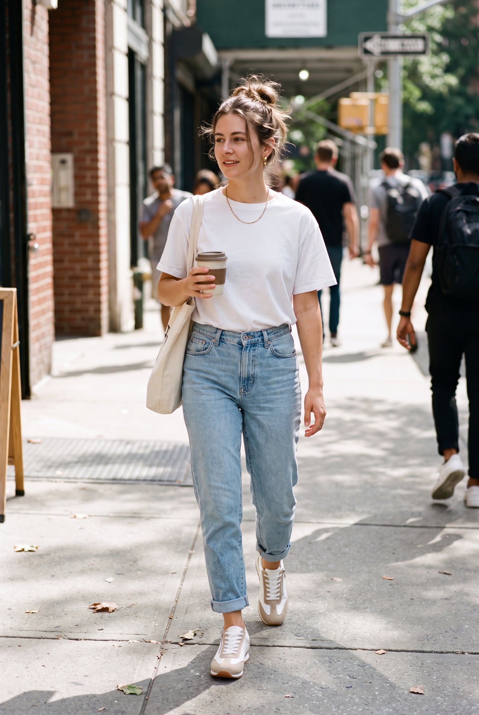 Women's Sneakers Slip-On Beige in Beige — secondary lifestyle