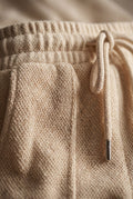 Beige Zip-up Bomber Jacket Wide-leg Tracksuit Set - Photo 4