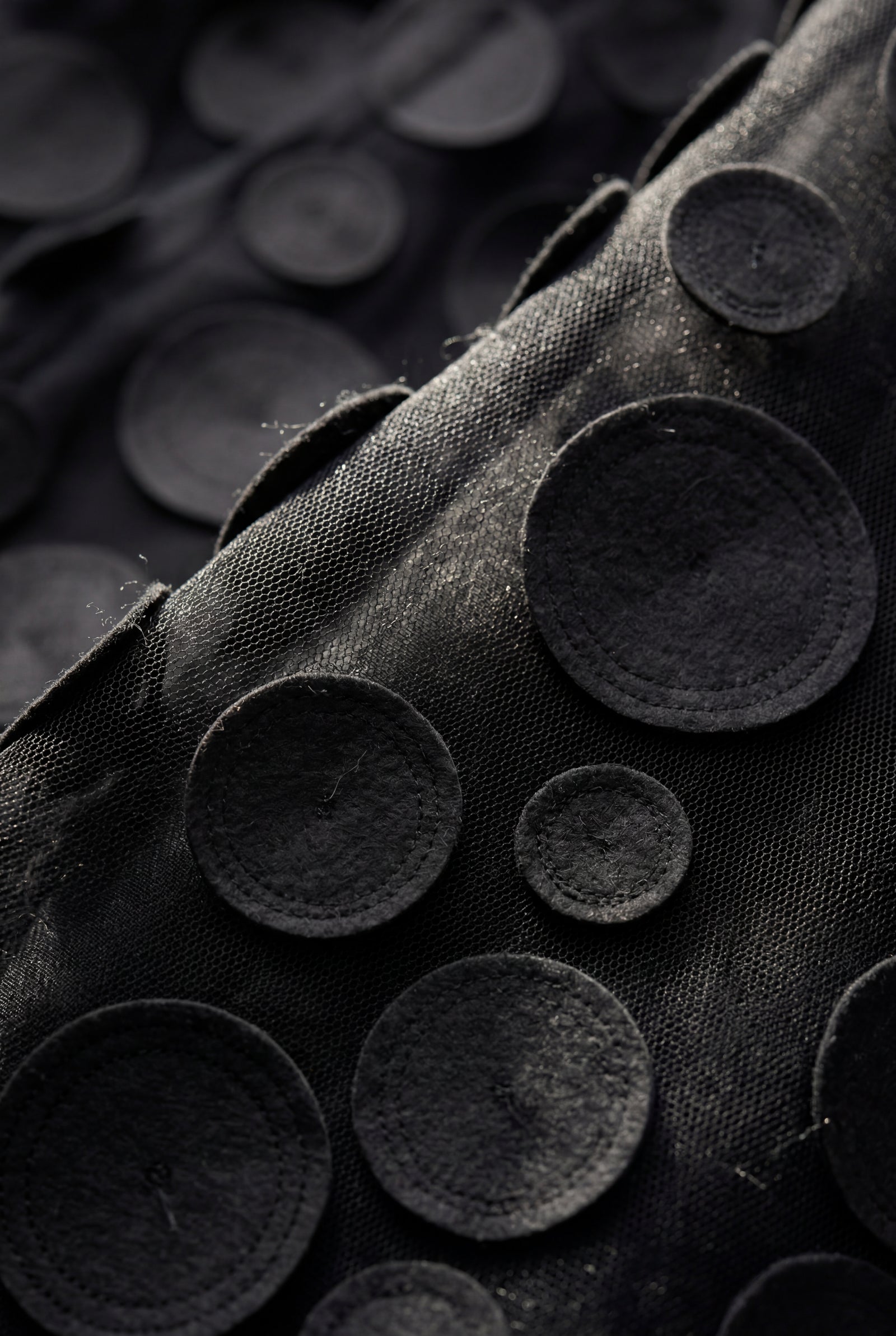 Black 3d Polka Dot Applique A-line Midi Skirt - Tulle skirt - Photo 13