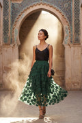 Dark Green 3d Polka Dot Applique A-line Midi Skirt - Tulle skirt - Photo 19