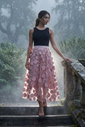 Pink 3d Polka Dot Applique A-line Midi Skirt - Tulle skirt - Photo 22