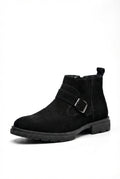 Black Adjustable Buckle Strap Ankle Boots - Photo 8