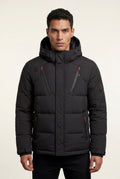 Black Adjustable Hood Insulated Parka Jacket with Zip Pockets - Insulated jackets - Photo 7
