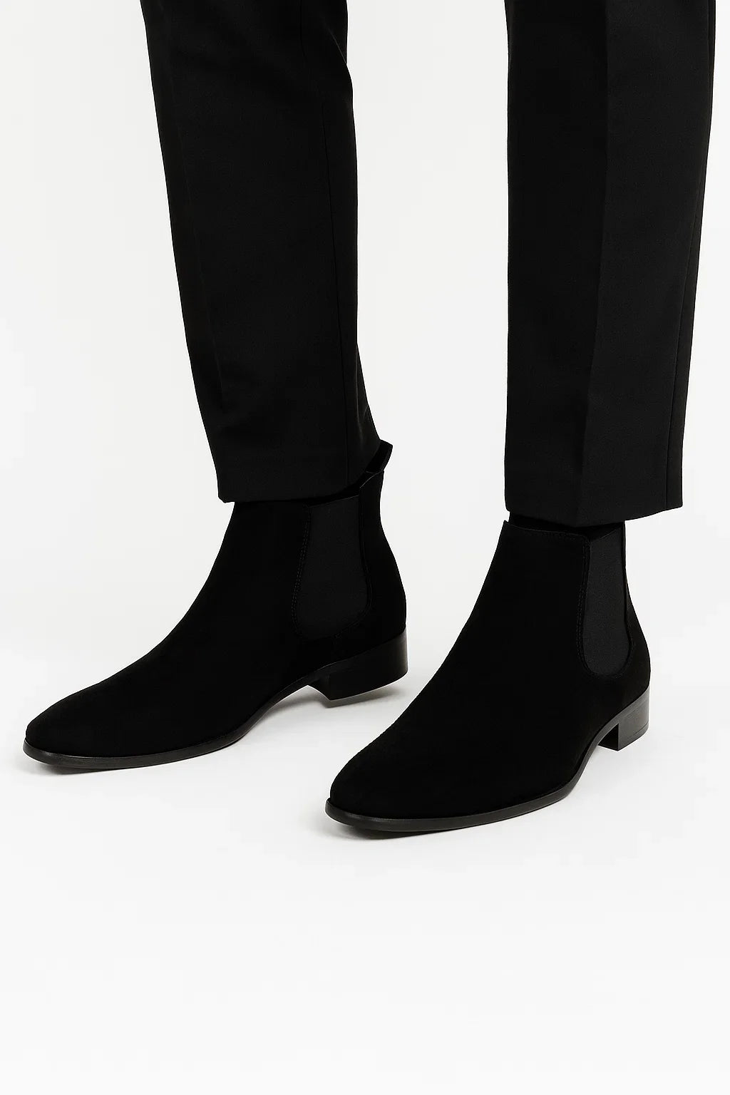 Almond Toe Chelsea Boots with Low Stacked Heel - Photo 9