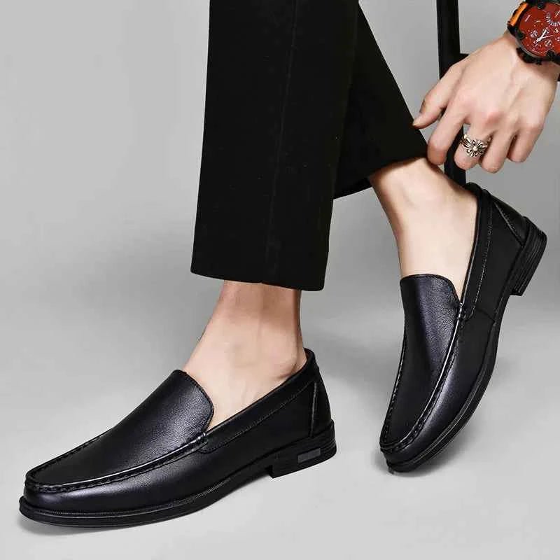 Almond Toe Slip-on Classic Loafers with Contrast Stitching - Photo 5