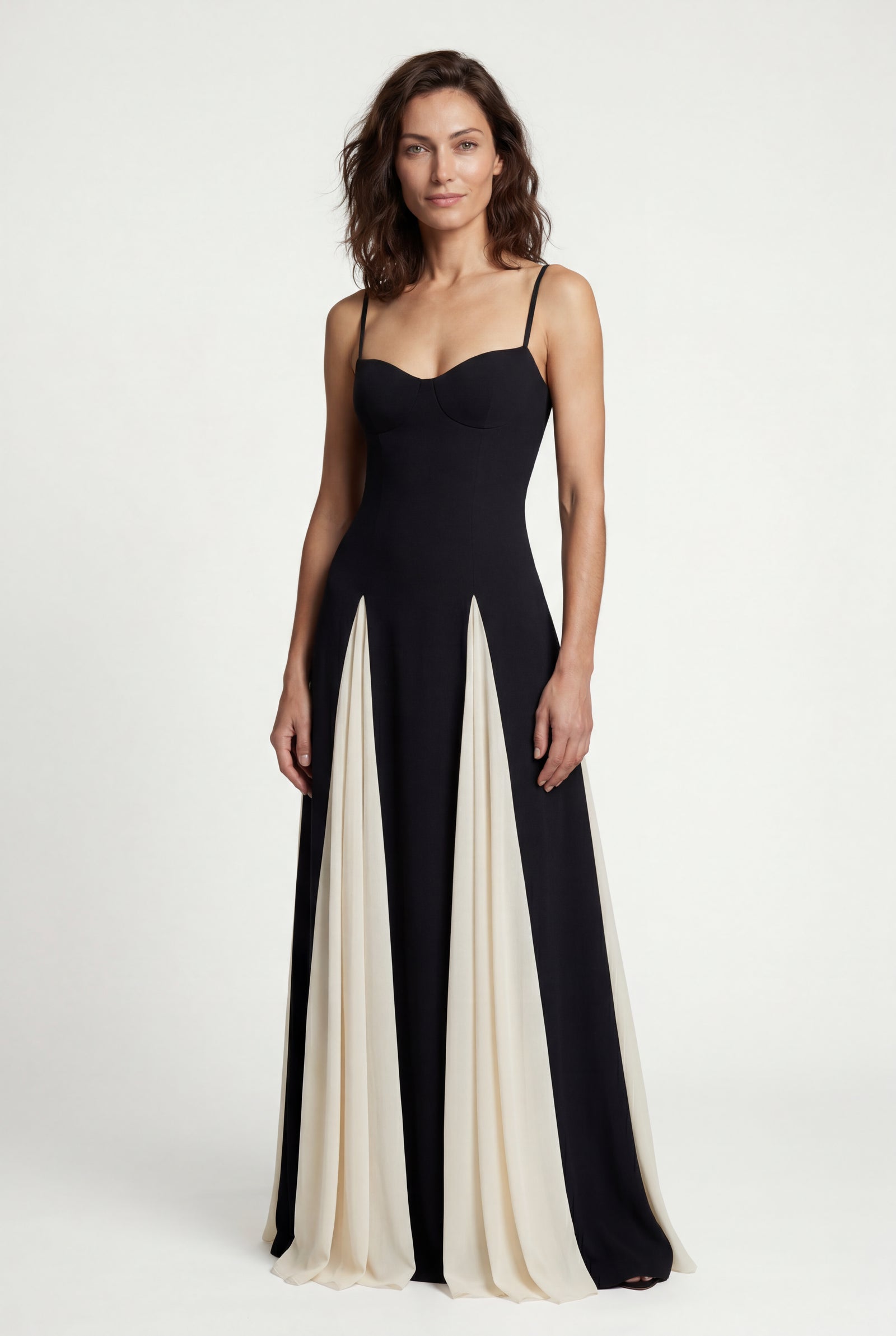Black Asymmetrical Color-block Black Maxi Dress - Photo 2