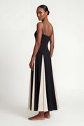 Black Asymmetrical Color-block Black Maxi Dress - Photo 3