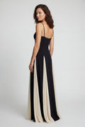 Black Asymmetrical Color-block Black Maxi Dress - Photo 4