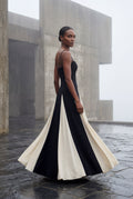 Black Asymmetrical Color-block Black Maxi Dress - Photo 7