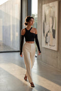 Black Black Asymmetric One-shoulder Cropped Tank Top - Tank tops - Photo 3