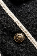 Black Black Bouclé Trim Button-front Cropped Jacket - Casual jackets - Photo 3